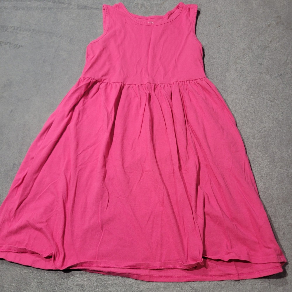 Wonder Nation Dress Girls L 10-12 Pink Sleeveless Skater Pocket Jersey Casual